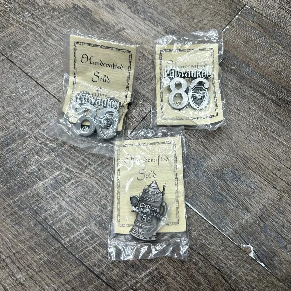 US Jaycees Annual Meeting Milwaukee Pins (3) Pewter